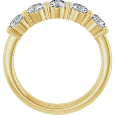 14K Yellow 1 1/3 CTW Natural Diamond Anniversary Band