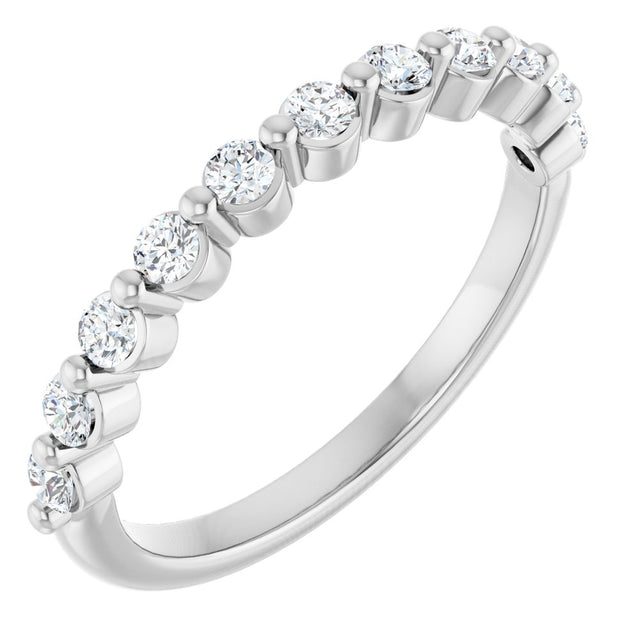 14K White 1/2 CTW Natural Diamond Anniversary Band