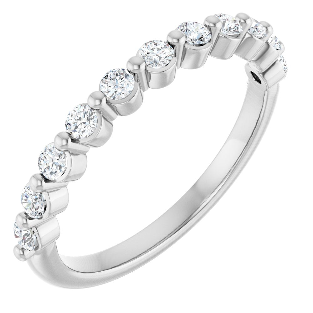 14K White Gold 1/2 CTW Natural Diamond Anniversary Band