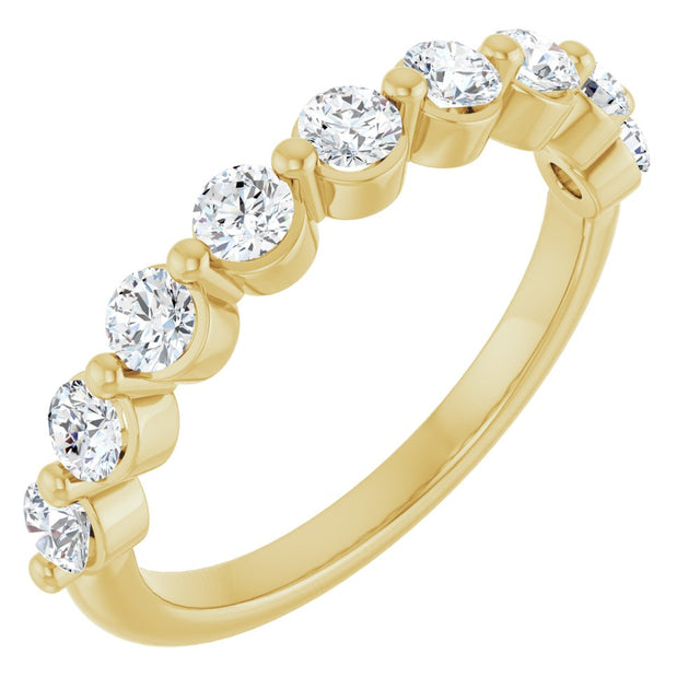 14K Yellow Gold 3/4 CTW Natural Diamond Anniversary Band