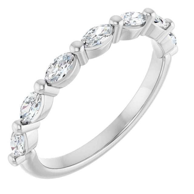 14K White Gold 1/2 CTW Natural Diamond Anniversary Band