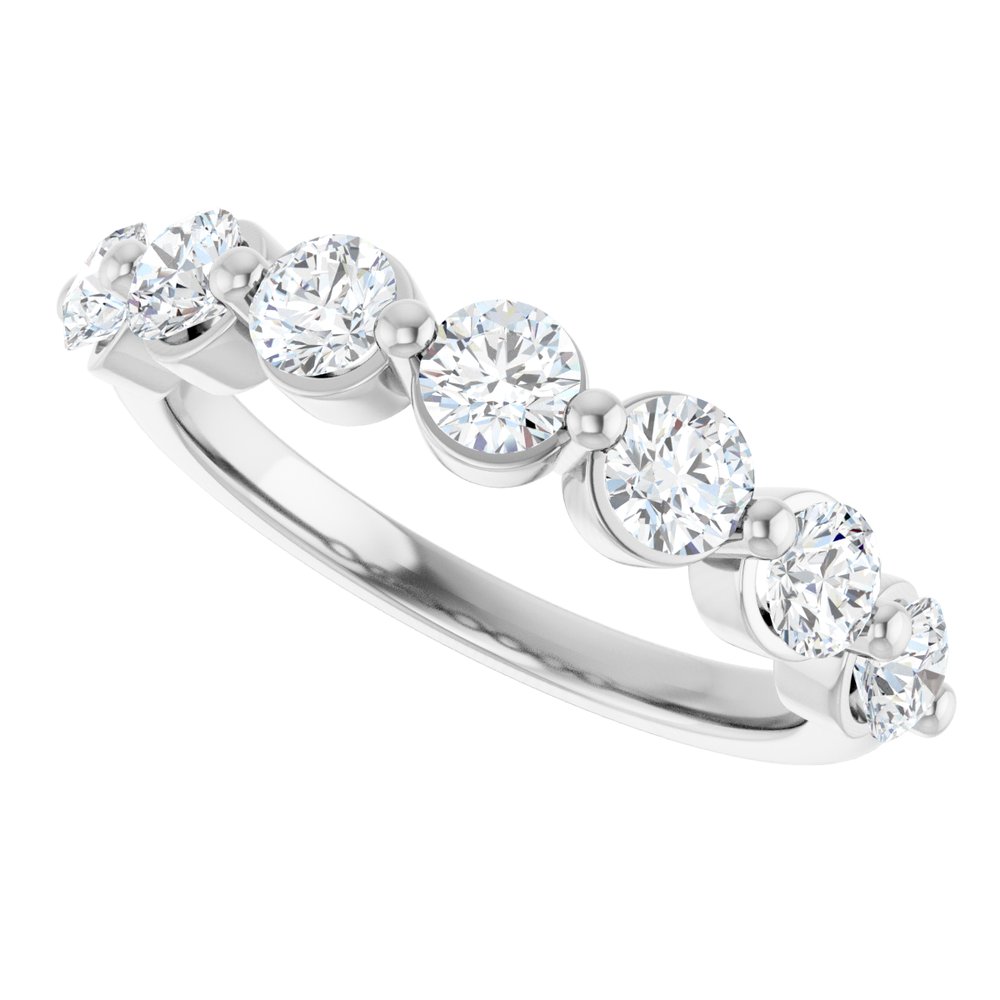 14K White Gold 1 CTW Natural Diamond Anniversary Band