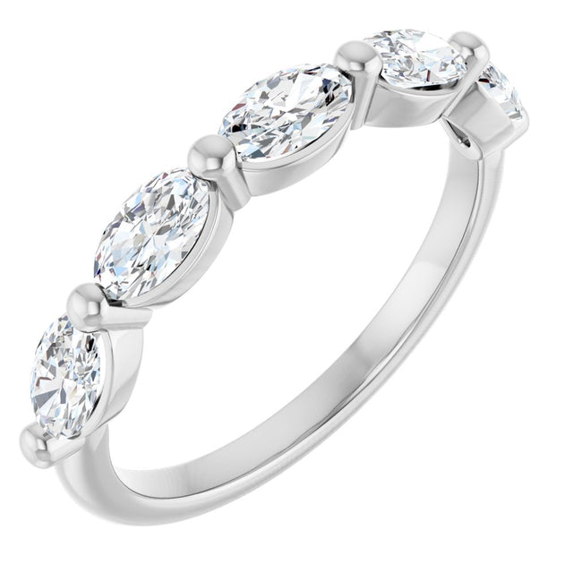 14K White Gold 9/10 CTW Lab-Grown Diamond Anniversary Band