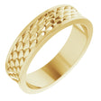 14K Yellow Gold 6 mm Scale Patterned Band Size 11
