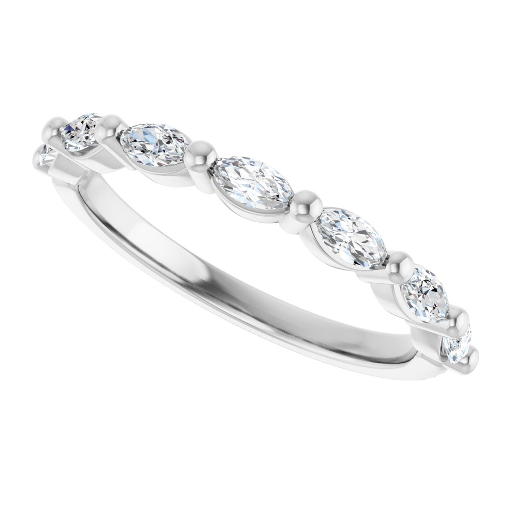 14K White 3/8 CTW Lab-Grown Diamond Anniversary Band