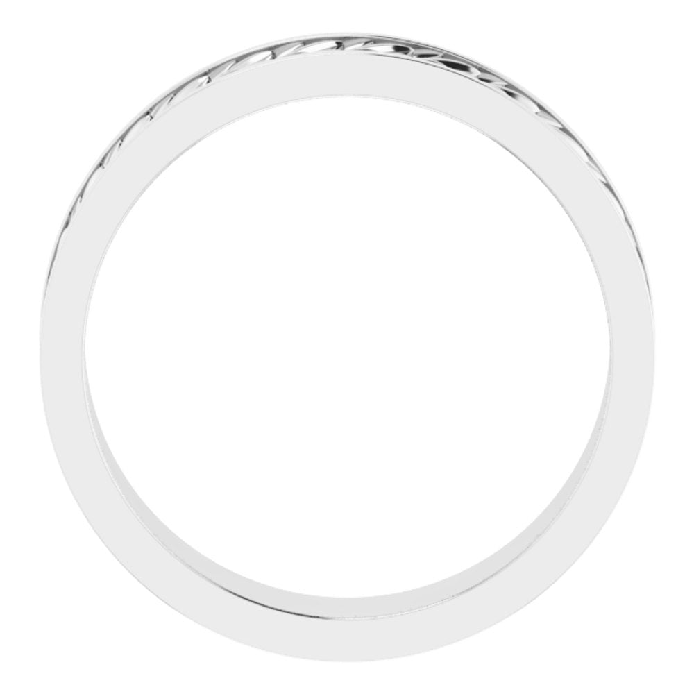 14K White 6 mm Scale Patterned Band Size 10.5