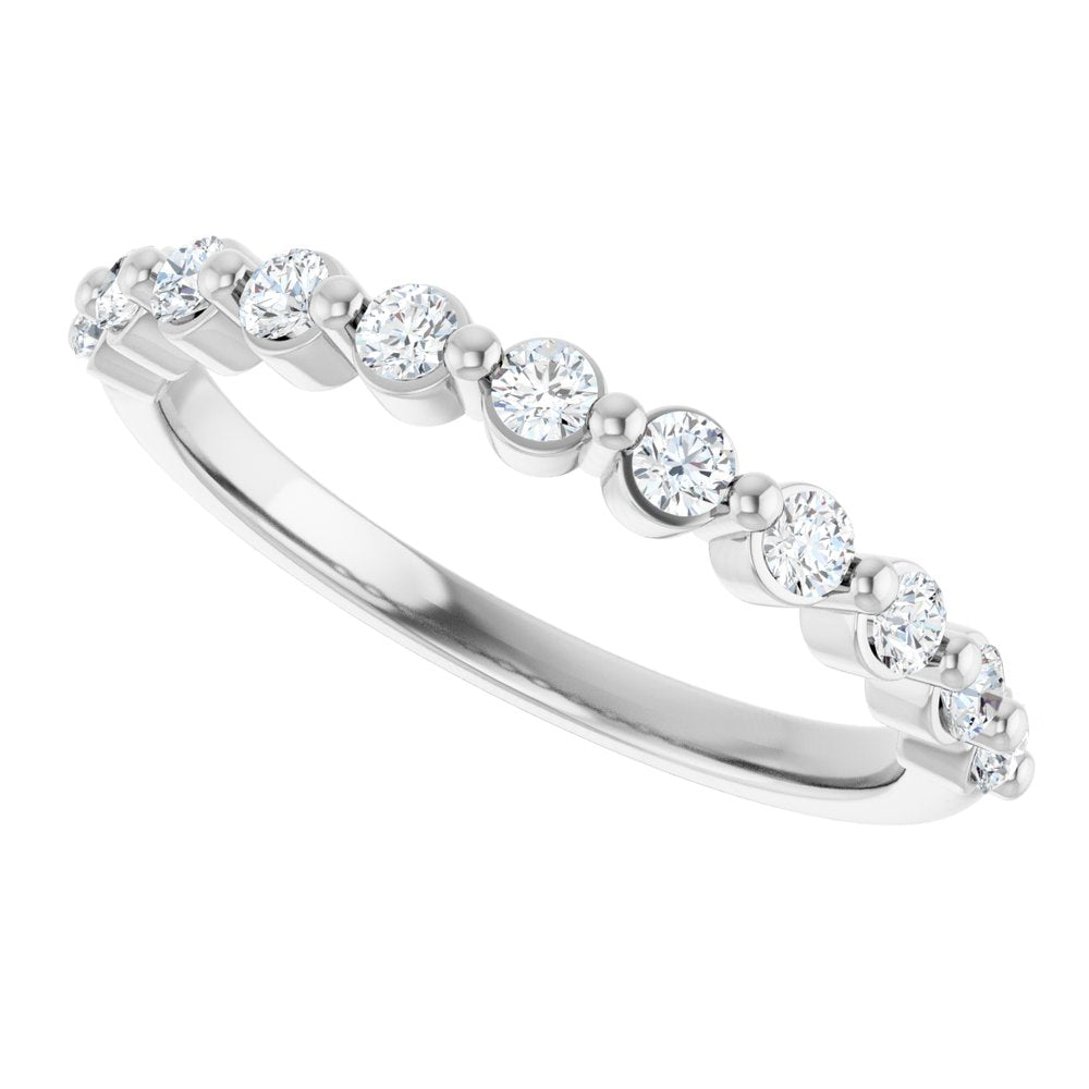 14K White 1/2 CTW Natural Diamond Anniversary Band