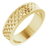 14K Yellow 6 mm Scale Patterned Band Size 9
