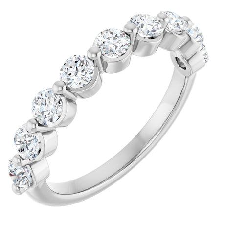 14K White Gold 9/10 CTW Natural Diamond Anniversary Band