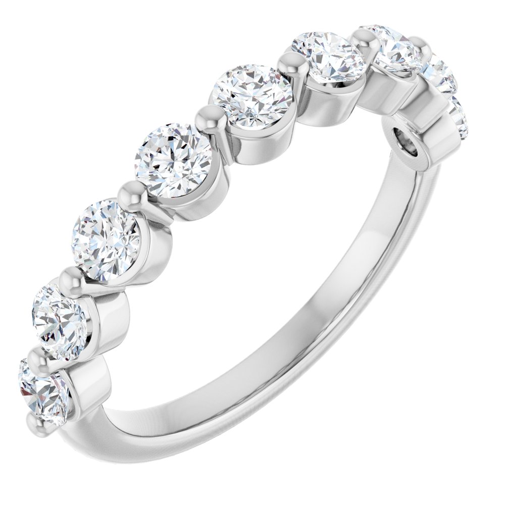14K White Gold 9/10 CTW Natural Diamond Anniversary Band