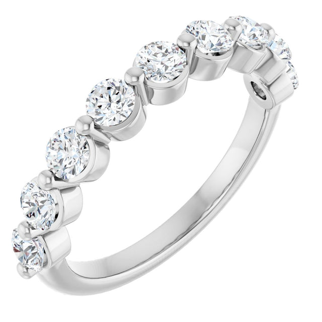 14K White 9/10 CTW Natural Diamond Anniversary Band