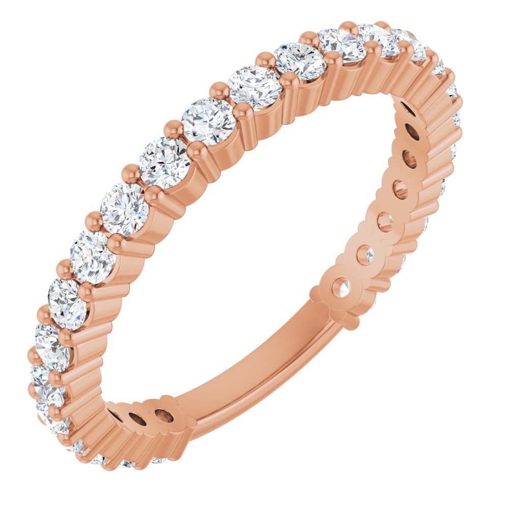 14K Rose Gold 3/4 CTW Natural Diamond Anniversary Band