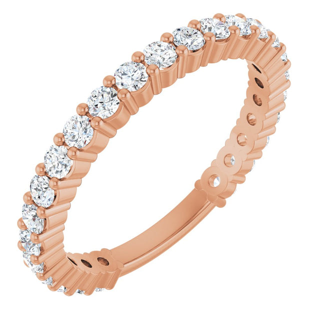 14K Rose 3/4 CTW Natural Diamond Anniversary Band