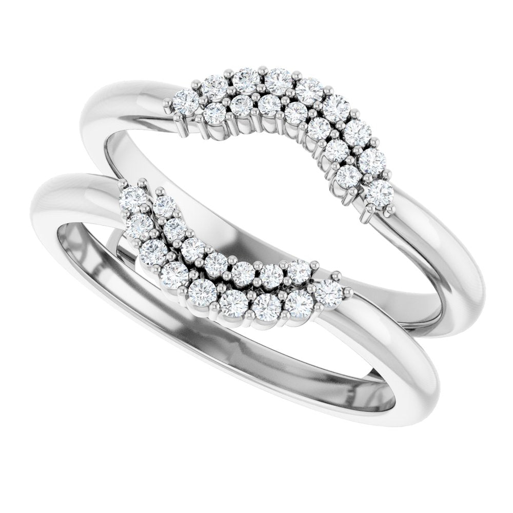 Platinum 1/6 CTW Natural Diamond Ring Guard