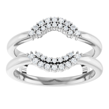 14K White Gold 1/6 CTW Natural Diamond Ring Guard