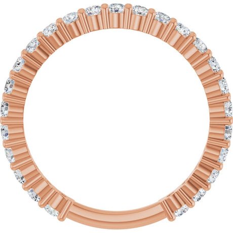 14K Rose 3/4 CTW Natural Diamond Anniversary Band