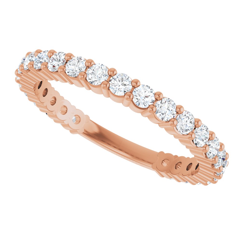 14K Rose 3/4 CTW Natural Diamond Anniversary Band