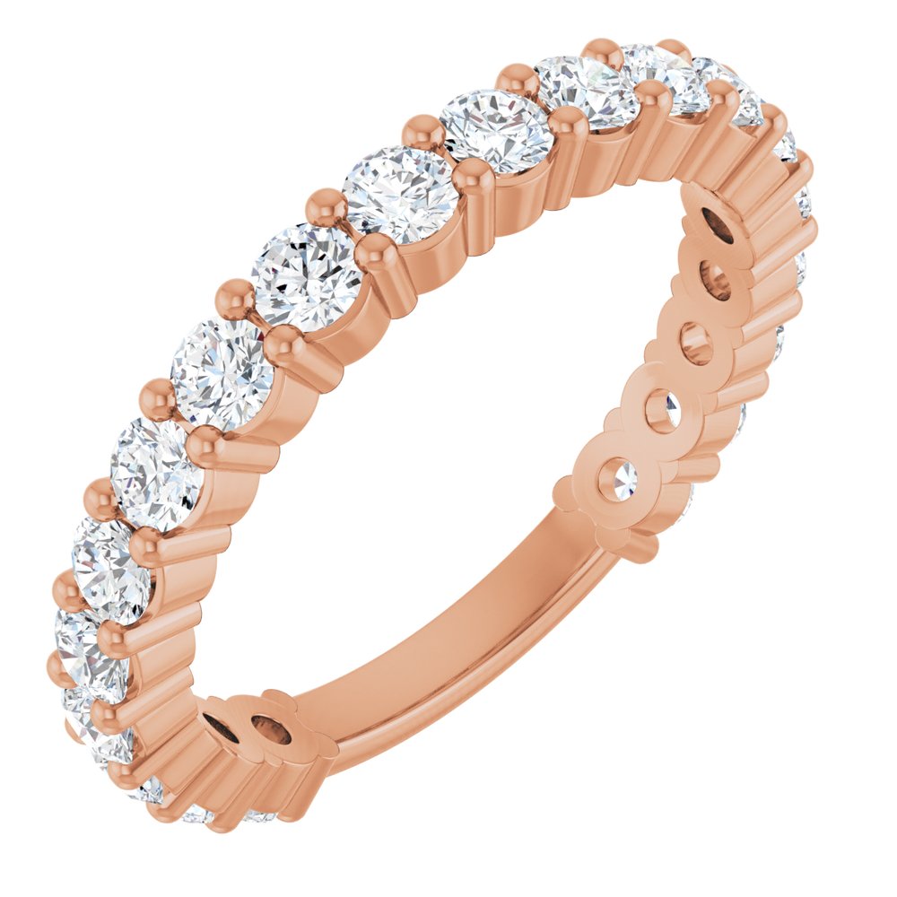 14K Rose 1 1/5 CTW Natural Diamond Anniversary Band