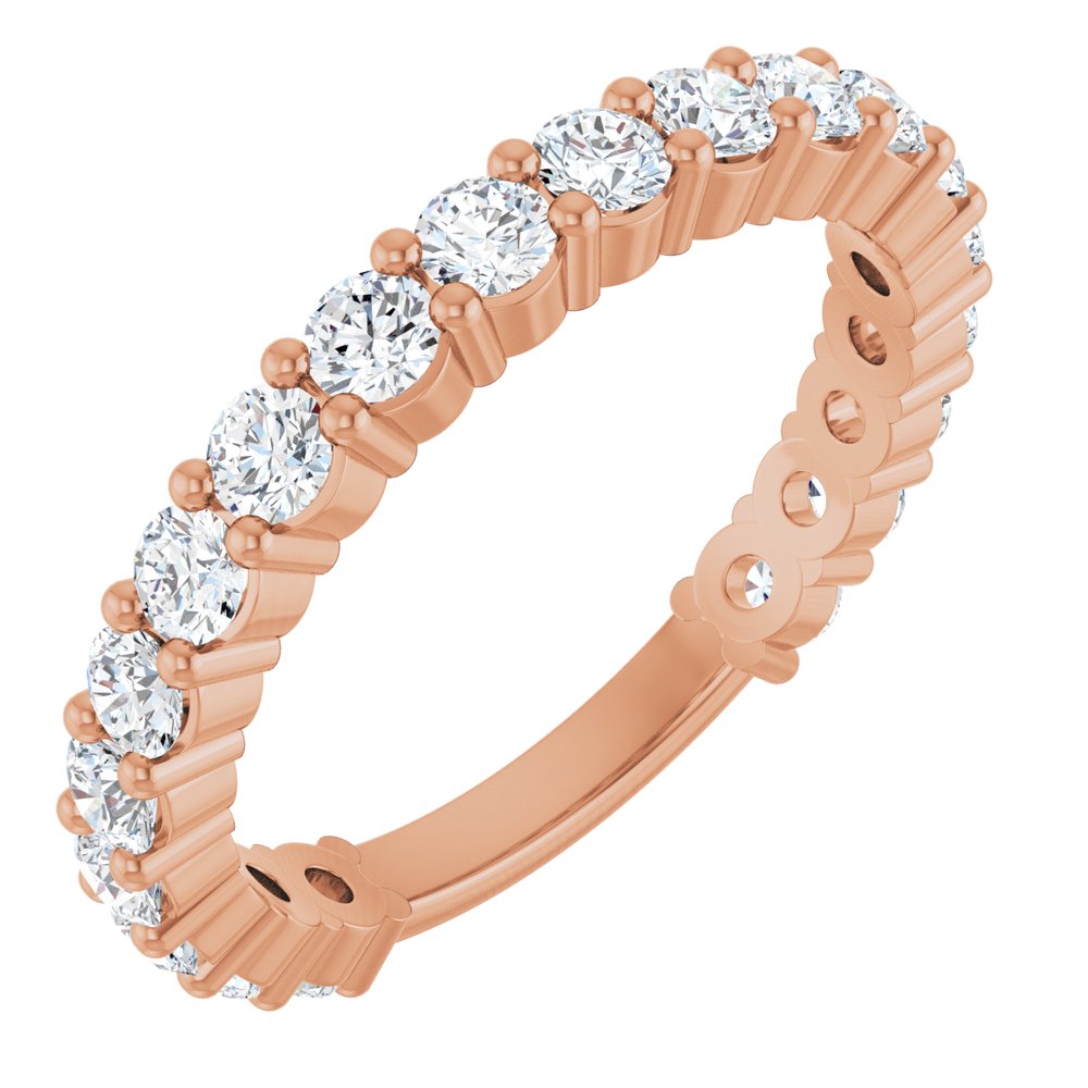 14K Rose 1 1/5 CTW Natural Diamond Anniversary Band