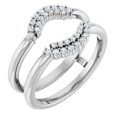 14K White Gold 1/6 CTW Natural Diamond Ring Guard