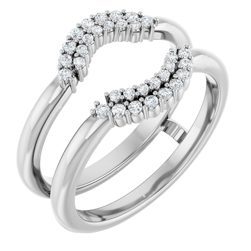 Platinum 1/6 CTW Natural Diamond Ring Guard