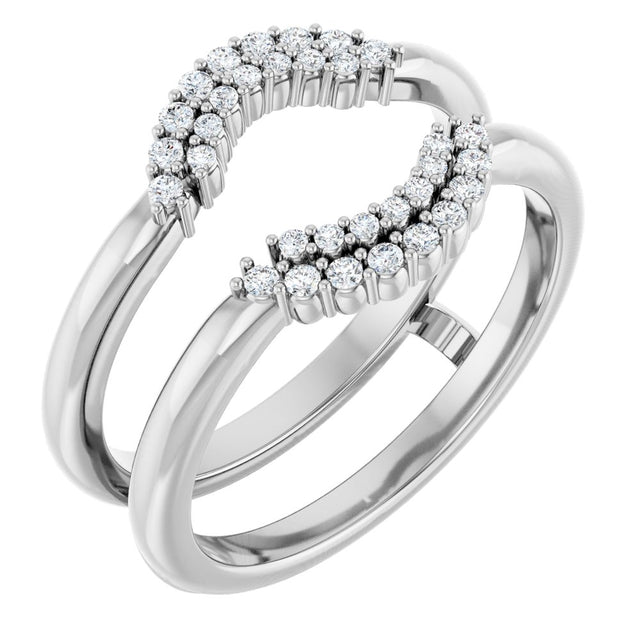 Platinum 1/6 CTW Natural Diamond Ring Guard