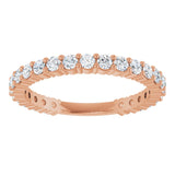 14K Rose 3/4 CTW Natural Diamond Anniversary Band