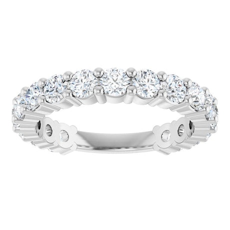 14K White 1 1/2 CTW Natural Diamond Anniversary Band