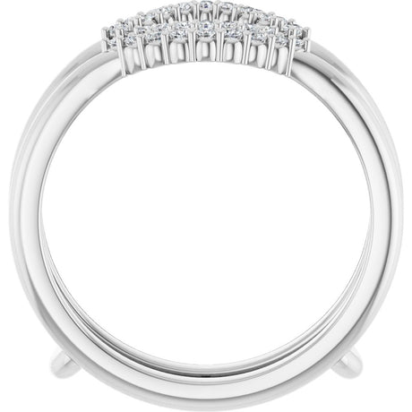 14K White 1/6 CTW Natural Diamond Ring Guard