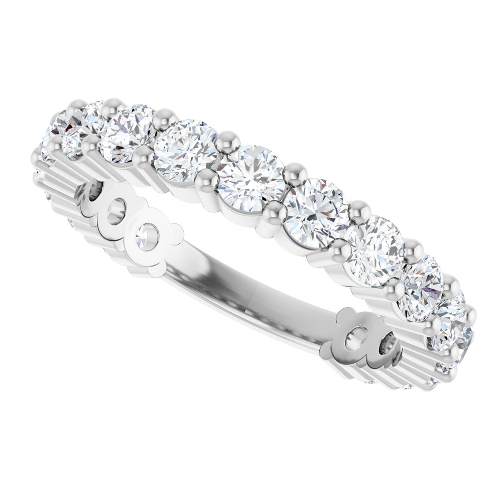 14K White 1 1/2 CTW Natural Diamond Anniversary Band