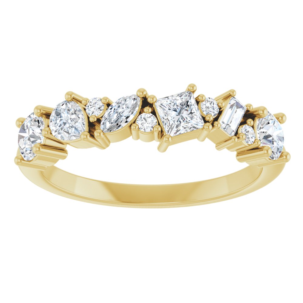 14K Yellow 7/8 CTW Natural Diamond Anniversary Band