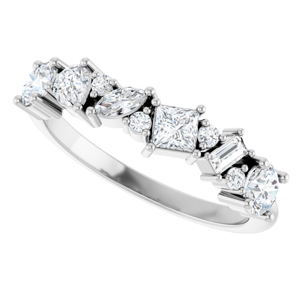 14K White 7/8 CTW Lab-Grown Diamond Anniversary Band