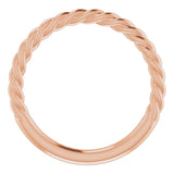 14K Rose 1.7 mm Rope Band