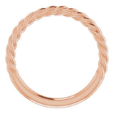 14K Rose 1.7 mm Rope Band