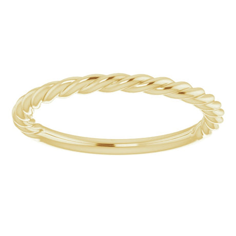 14K Yellow Gold 1.7 mm Rope Band Size 5