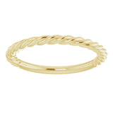 14K Yellow Gold 1.7 mm Rope Band Size 4