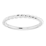 14K White Gold 1.7 mm Rope Band Size 4