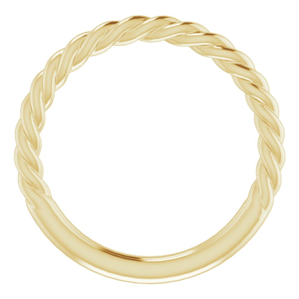 14K Yellow Gold 1.7 mm Rope Band Size 4
