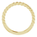 14K Yellow Gold 1.7 mm Rope Band Size 4