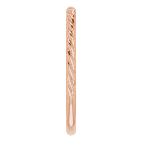 14K Rose Gold 1.7 mm Rope Band Size 6