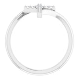Sterling Silver 1/8 CTW Natural Diamond Cross Ring
