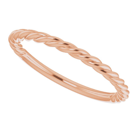 14K Rose Gold 1.7 mm Rope Band Size 6