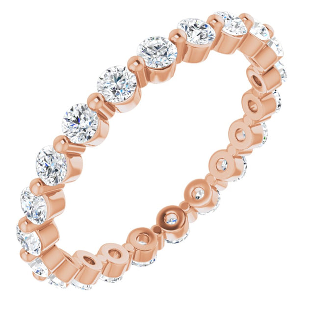 14K Rose 3/4 CTW Natural Diamond Eternity Band