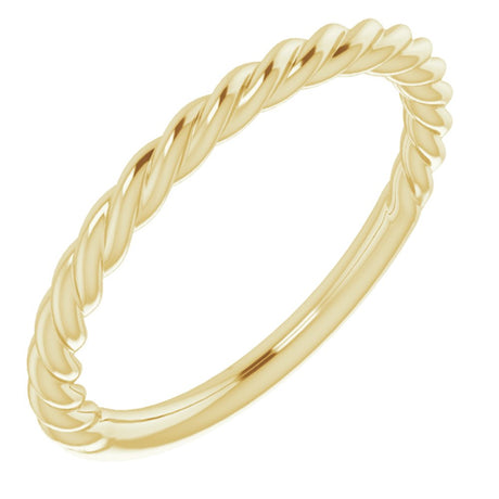 14K Yellow Gold 1.7 mm Rope Band Size 4