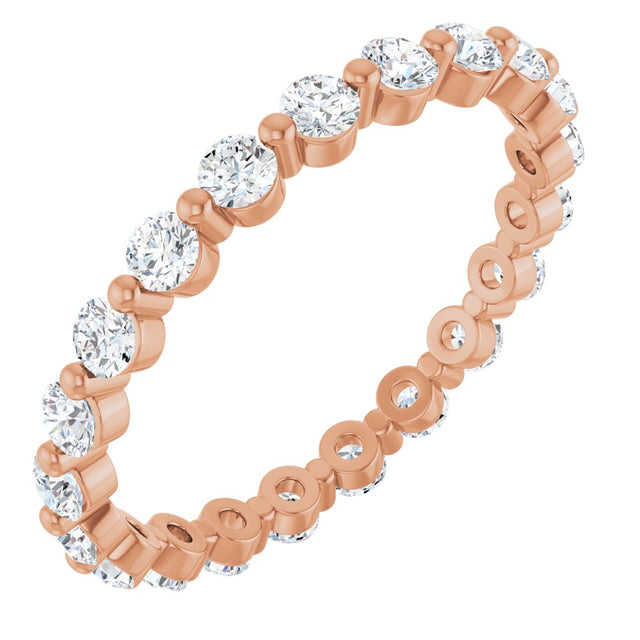 14K Rose 1 CTW Natural Diamond Eternity Band