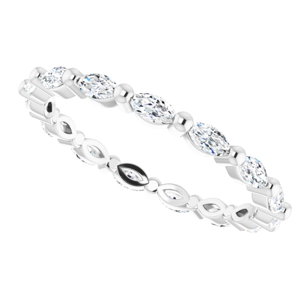 14K White 5/8 CTW Natural Diamond Eternity Band