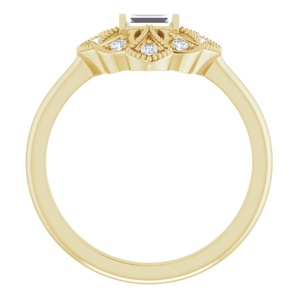 14K Yellow 1/5 CTW Natural Diamond Vintage-Inspired Ring