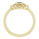 14K Yellow 1/5 CTW Natural Diamond Vintage-Inspired Ring