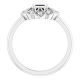 14K White Gold 1/5 CTW Natural Diamond Vintage-Inspired Ring