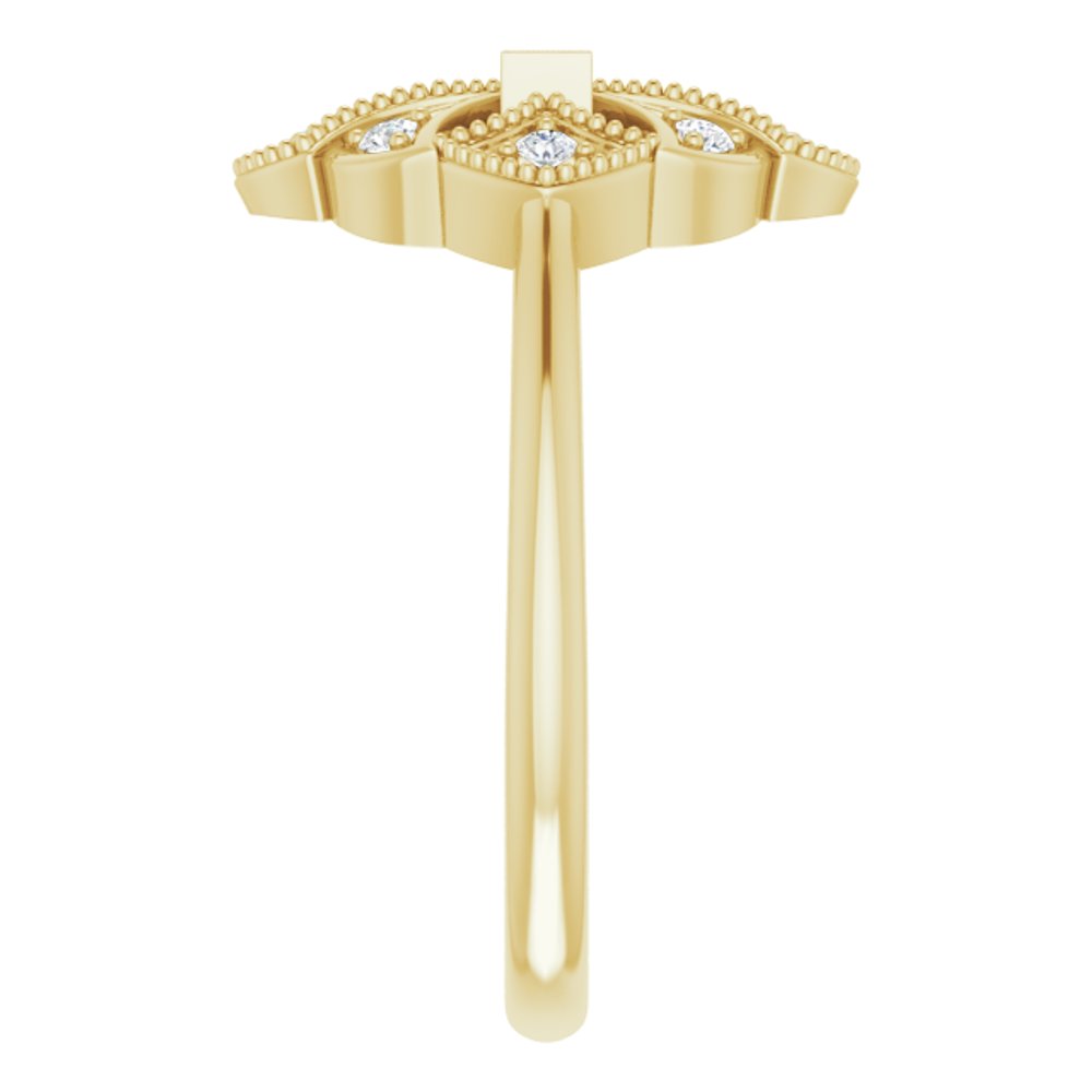 14K Yellow Gold 1/5 CTW Natural Diamond Vintage-Inspired Ring